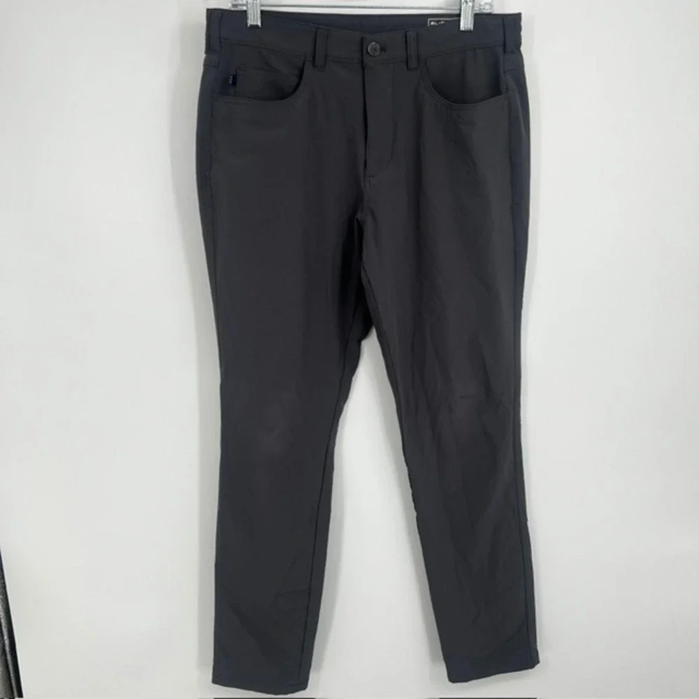 Mizzen+Main Helmsman Slim Performance Pants Charcoal Grey 32x30 Stretch Tech